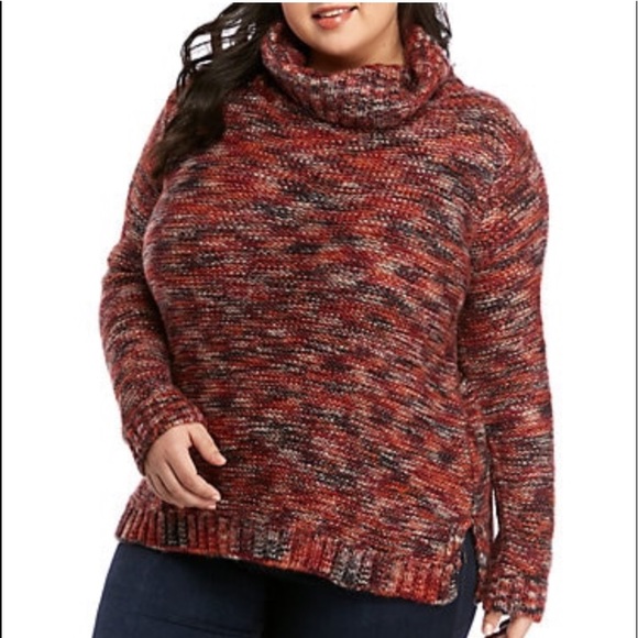 new directions Sweaters - New Directions Cowlneck Rainbow Sweater Size 1X
